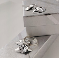 Eco silver wedding band