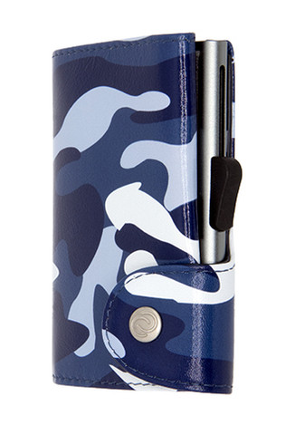 C-Secure Camouflage blue turvalompakko, aitoa nahkaa