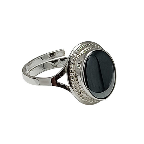 hopeasormus hematiitti 10mm x 8mm, hopeaa