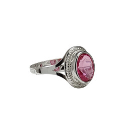 hopeasormus pinkki 8mm x 6mm , hopeaa
