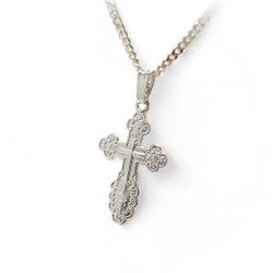 RMV-Korut Ortodoksi Risti-riipus 22mm korkea ketjulla, hopeaa