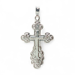 RMV-Korut Ortodoksi Risti-riipus 28mm korkea ketjulla, hopeaa