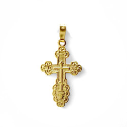 RMV-Korut Ortodoksi Risti-riipus 22mm korkea ketjulla, kullattua hopeaa