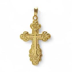 RMV-Korut Ortodoksi Risti-riipus 28mm korkea ketjulla, kullattua hopeaa