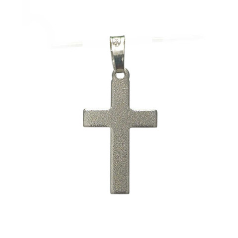 RMV-Korut Risti-riipus sileä 19mm korkea tukeva, valkokultaa 21417