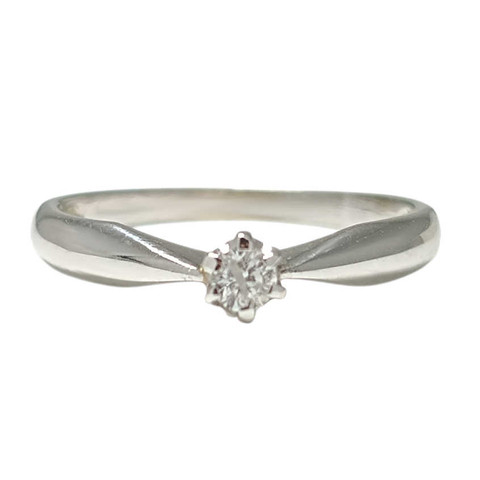 Timanttisormus, 585-valkokultaa 