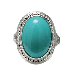 Hopeasormus turkoosi 14mm x 10mm, hopeaa