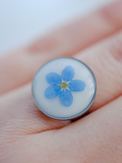 Lemmikki-sormus, teräs/valk.