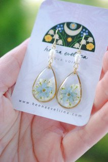 Lemmikki & koiranputki -korvakorut, pisara, kulta