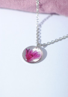 Ruiskaunokki -riipus, pinkki / teräs