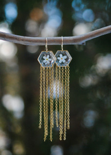 Valotar-korvakorut, valkoinen lemmikki/kulta