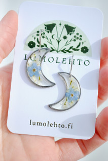 Lemmikki & koiranputki -kuukorvakorut, teräs