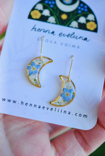 Lemmikki & koiranputki -kuukorvakorut, kulta