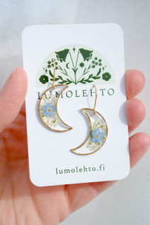 Lemmikki & koiranputki -kuukorvakorut, kulta