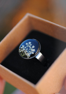 Koiranputki -sormus, musta/hopea