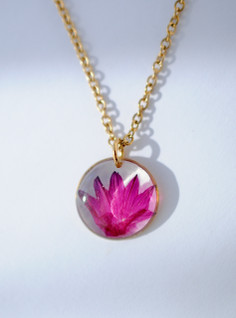 Ruiskaunokki -riipus, pinkki / kulta