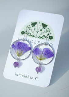 Metsäkurjenpolvi-korvakorut, hopea 25 mm