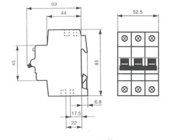 JOHDONSUOJAKATKAISIJA STOTZ S203-B16 3-NAP B-KÄYRÄ 16A