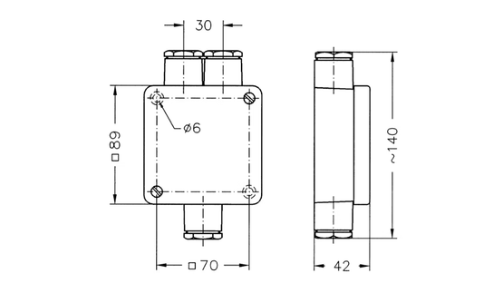 JAKORASIA IP67 SELCAST 87x87 SILUM. 2-HAAR. 2,5mm2