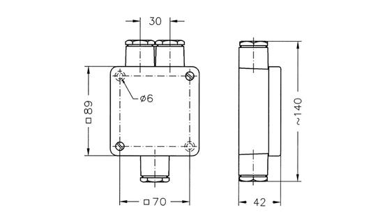 JAKORASIA IP67 SELCAST 87x87 SILUM. 4-HAAR. 2,5mm2