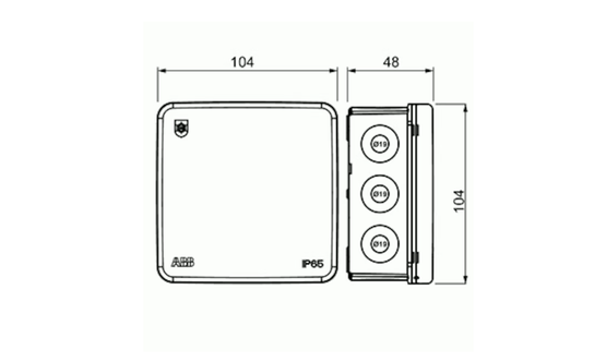 JAKORASIA ABB AP10,104x104mm IP65 VA