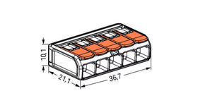RASIALIITIN WAGO 221-615 5-N, 0.5-6 mm2 15 kpl