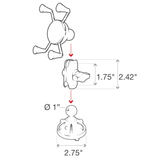 RAM X-Grip puhelinteline B-koko 