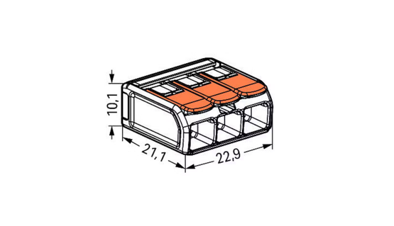 RASIALIITIN WAGO 221-613 3-N, 0.5-6 mm2 30 KPL