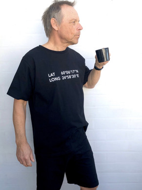 Miesten Harmaja yöpuku, paita+shortsit, musta