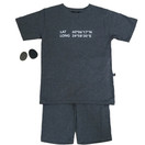 Miesten Harmaja yöpuku, paita+shortsit, tummanharmaa ja vaaleanharmaa