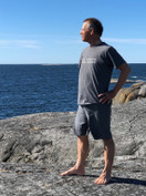 Miesten Harmaja yöpuku, paita+shortsit, tummanharmaa ja vaaleanharmaa