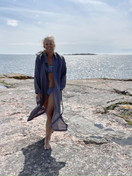  Usva pellava-aamutakki,   harmaa