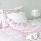 Harmaja tuplapussilakana ja kaksi tyynyliinaa, 100% pellavaa