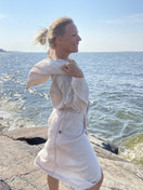 Usva pellava-aamutakki, beige