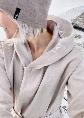 Usva pellava-aamutakki, beige