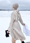 Usva pellava-aamutakki, beige
