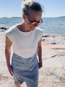 Aalto mekko, bambua ja pellavaa