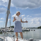 Aalto mekko, bambua ja pellavaa