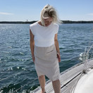 Aalto mekko, bambua ja pellavaa