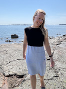 Aalto mekko, bambua ja pellavaa