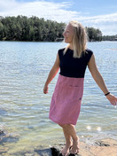 Aalto mekko, bambua ja pellavaa