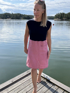 Aalto mekko, bambua ja pellavaa