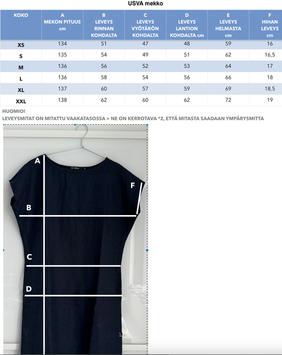 USVA mekko (100% pellavaa)