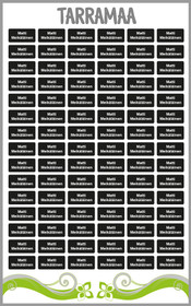 Nimikointitarra -arkki 2x1 cm värillinen