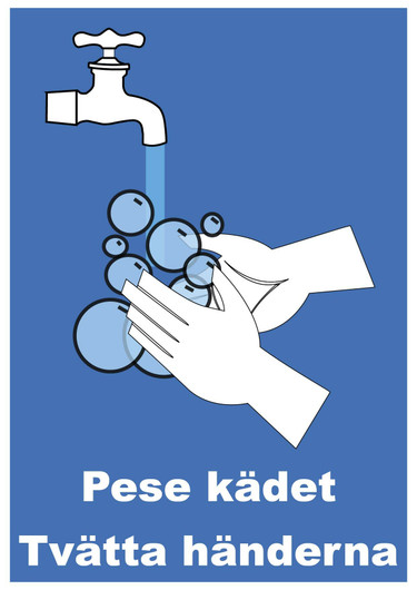 Pese kädet 2 suomi - ruotsi kyltti 