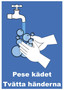 Pese kädet 2 suomi - ruotsi kyltti 