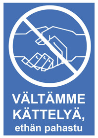 Vältämme kättelyä 2 tarra