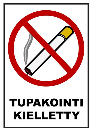Tupakointi kielletty kyltti