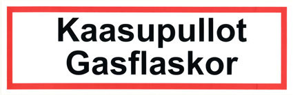 Kaasupullot kyltti