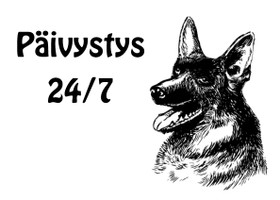 Päivystys 24/7 kyltti
